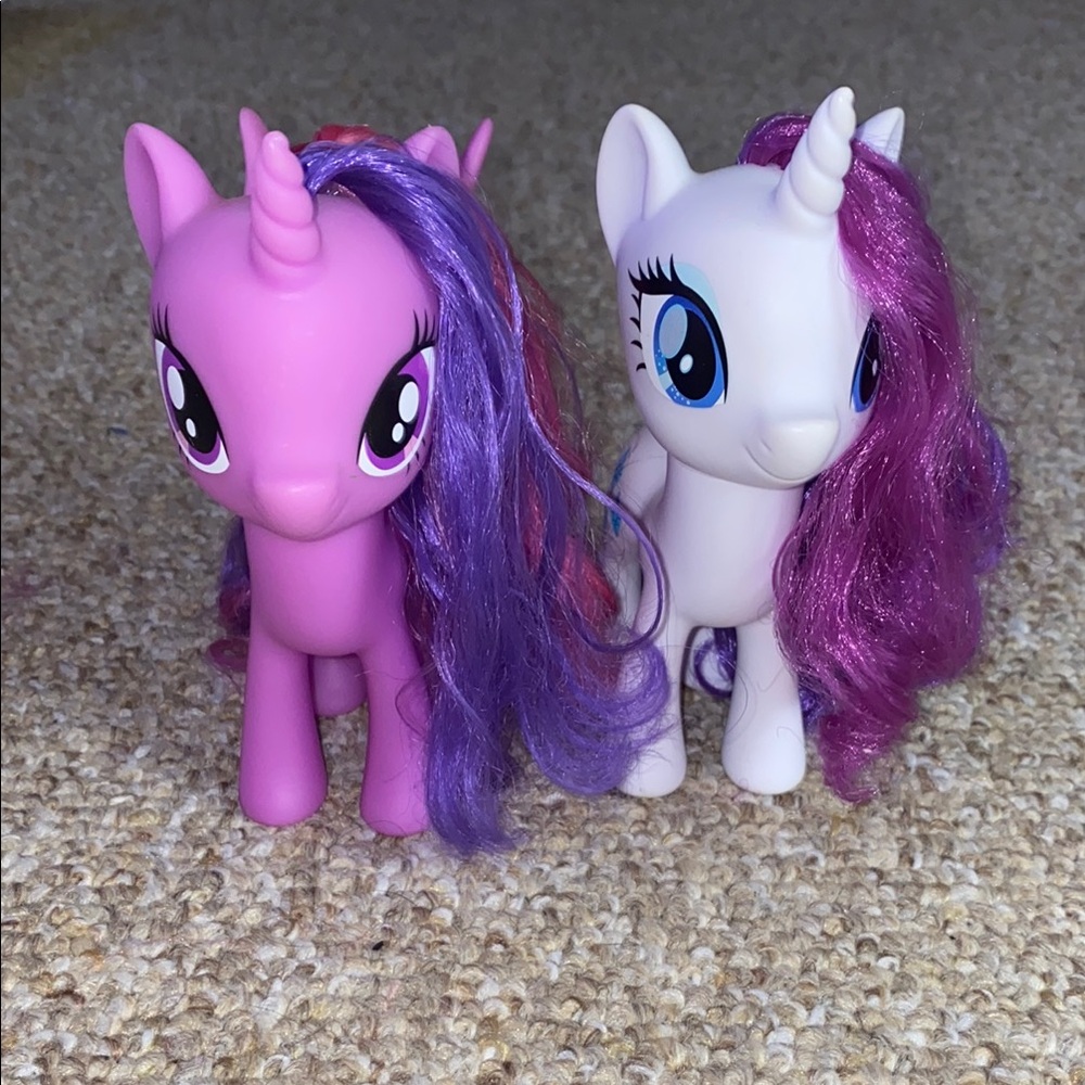 2 2016 G4 My Little Pony 6” Brushable Manes  Rarity Twilight Sparkle Ponies